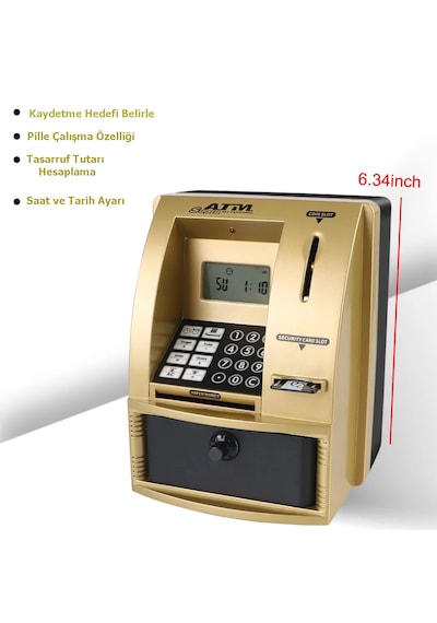 Monozone Şifreli Kumbara Atm Şekilli Eğitici Hesap Makinesi Sesli