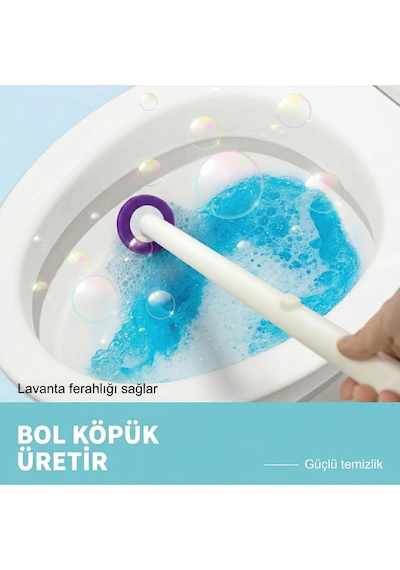 8 Adet 1 Paket Lavanta Premium Deterjanlı Tek Kullanımlık Tuvalet Temizleme Süngeri Duvara Mon