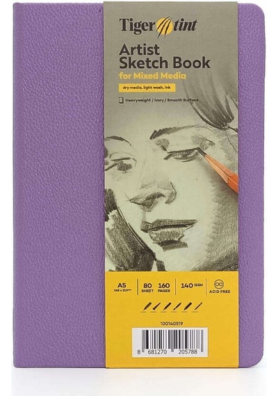 Tigertint Sert Kapak Eskiz Defteri 140 G A5 80 Yaprak Lila 100140519