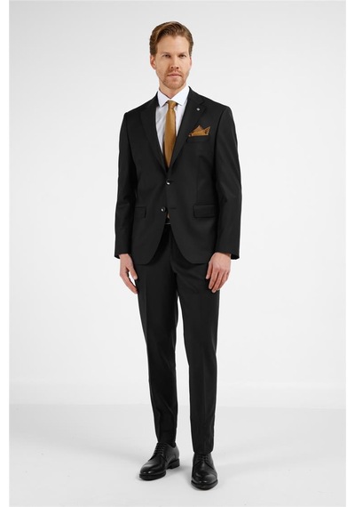 İmza Siyah Mono Yaka 6 Drop Comfort Fit Tam Astar Yünlü Takım Elbise 1001255178