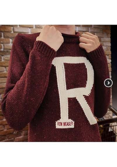Harry Potter Ron Weasley Kazak Lisanslı Bordo R Harfli Unisex Koleksiyon Ürün - Xs Beden