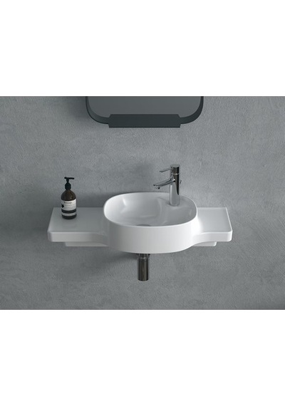 Turkuaz Seramik Cerastyle (Harmony) Mobilya Uyumlu Etajerli Lavabo 80 CM