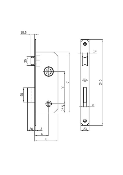 İto Çelik Banyo-wc Kapı Kilitleri 760/rk Rulmanlı 40 Mm