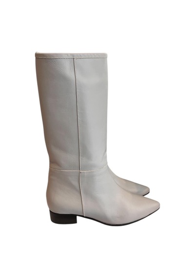 Tufan Shoes Gri Hakiki Deri Kısa Boy Çizme Gri