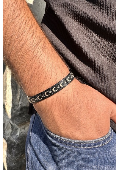 Ay Yıldız Türk Bayrağı İtalyan Charm Unisex Çelik Bileklik Scb55 Siyah 37919996