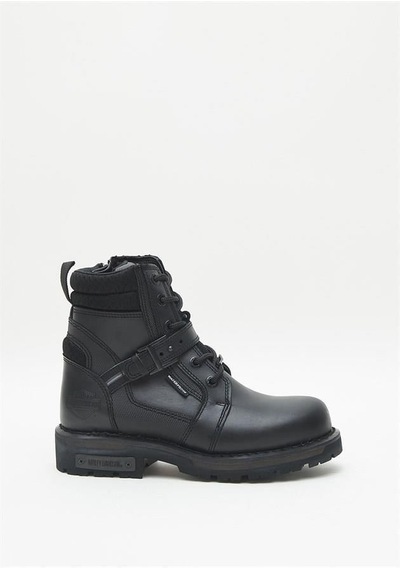 Harley Davidson Franco Waterproof Black Deri Erkek Bot Siyah