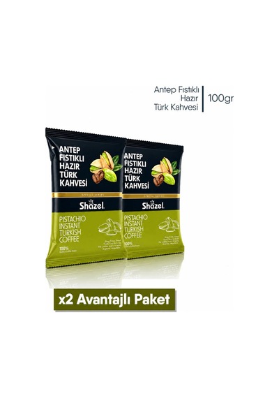 Shazel Hazır Türk Kahvesi Antep Fıstıklı 100 Gr 2 Paket