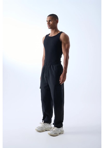 Jaceyjace Slim Fit Dar Kesim Pamuk Fitilli Atlet Siyah