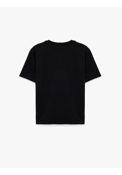 Koton Regular Fit Kısa Kollu Bisiklet Yaka Pamuklu Basic Tişört Siyah 6sam10287mk