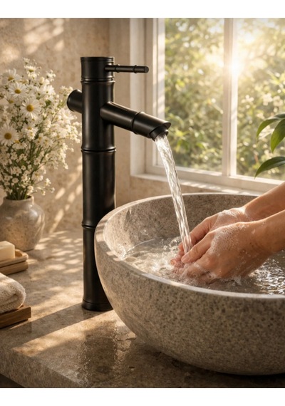 Siyah Lavabo Bataryası Çanak Lavabo Uyumlu Pirinç Gövde Mat Siyah Modern Banyo Musluğu Siyah