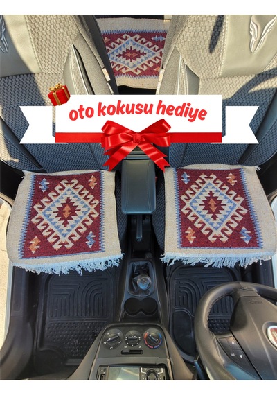 Oto Koltuk Minderi Kirlenme Ve Eskime Koruyucu Kırmızı Renk Oto Koku Hediyeli