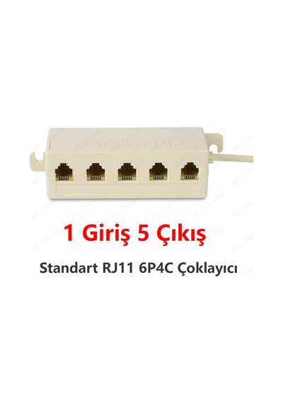 1 Giriş 5 Çıkış Kablolu RJ11 6P4C Telefon Çoklayıcı