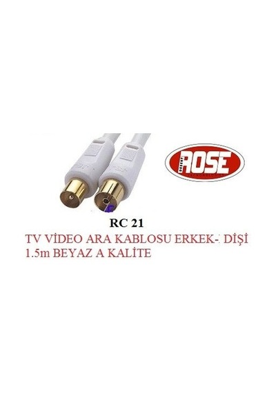 Tv Video Ara Kablosu Erkek-Dişi 1.5M Beyaz