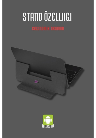 Fuchsia Galaxy Tab A 8.0" 2019 İle Uyumlu Savvy Keyboard Bluetooh Bağlantılı Standlı Klavyeli Tablet Kılıfı Klavyeli Kılıf