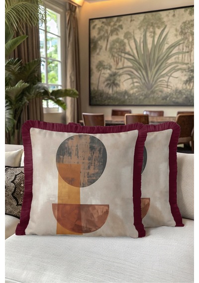 Soyut Geometrik Dekoratif Formlu Saçaklı Yastık Kılıfı - Minimal Bej Bordo Püsküllü Kırlent Kılıfı Uzak Vadi Aura Soyut Geometrik Dekoratif Formlu Saçaklı Yastık Kılıfı - Minimal Bej Bordo Püsküllü Kırlent Kılıfı Uzak Vadi Aura
