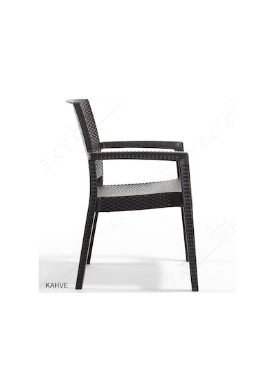 Yektahome Novussi Liverno Classi Rattan Masa Takımı Bahçe Takımı 90 x 150 CM Ka Kahverengi