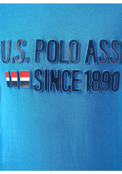 U.s. Polo Assn. Bisiklet Yaka Mavi Erkek Kazak Kolon Mavi