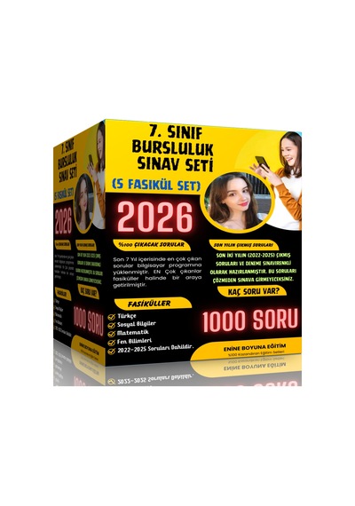 2025 7. Sınıf Bursluluk Sınav Seti (6 Fasikül Kitap)