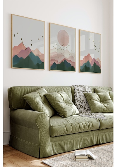 Ahşap Çerçeveli Mdf Tablo Seti Salon Ve Oturma Odası İçin Çt3006 32 X 42