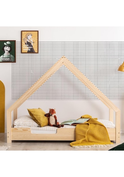 Markaawm Markaawm Ahşap Yatak Montessori Karyola Doğal Çam 90X190 Modera