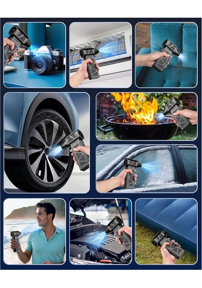 Turbo Elektrikli Hava Üfleyici 130.000rpm Güçlü Şiddetli Fan, Mangal Barbekü Fanı, Klavye Araç Toz Ve Kar Temizl