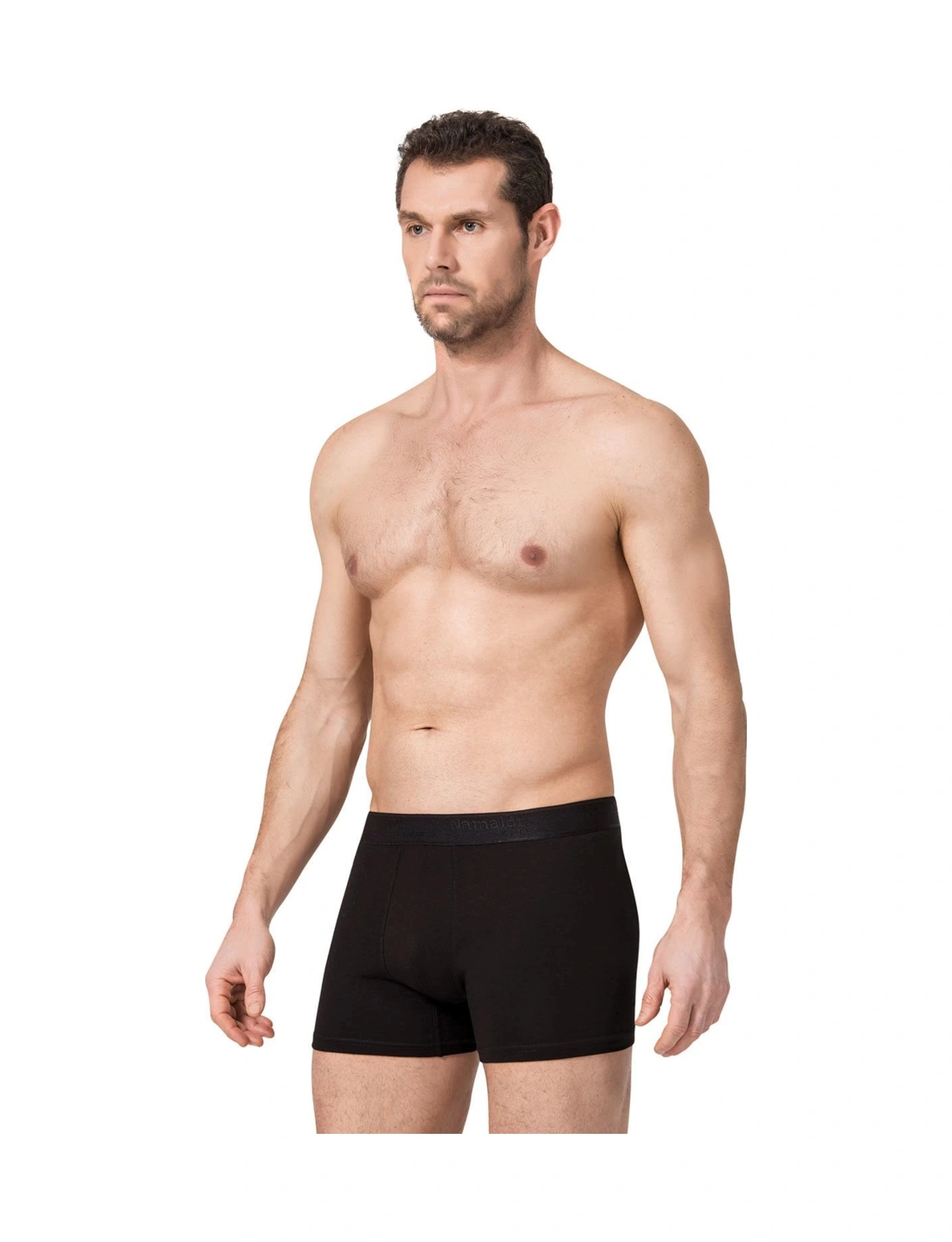 Namaldı 128 Erkek Likralı Boxer Külot Siyah
