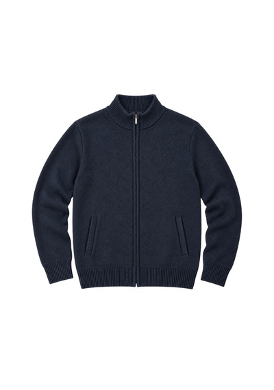 Battalmoda Erkek Büyük Beden Lacivert Hattush Dik Yaka Cepli Triko Hırka 3xl-4xl-5xl-6xl