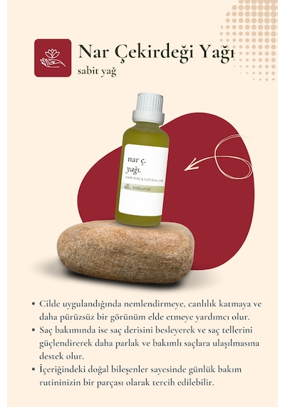 Sabunal Nar Çekirdeği Yağı 50 ML Cilt Bakım Ve Arındırıcı Doğal Yağ