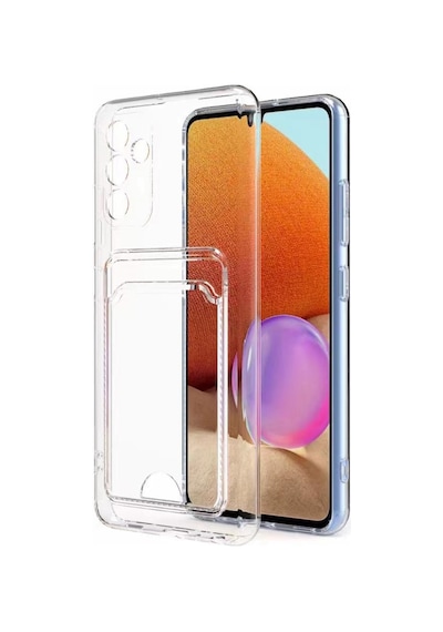 Samsung Galaxy Uyumlu A54 Kılıf Kartlıklı Cüzdanlı Kamera Korumalı Şeffaf Esnek Silikon Kapak Setra