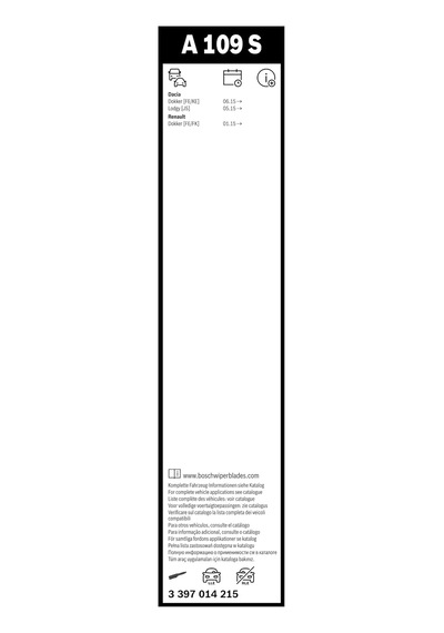 Aerotwin Silecek Seti Dacia Lodgy 2016-2022 , Dacia Dokker 2016-2021 550/400 Mm A109s 3397014215