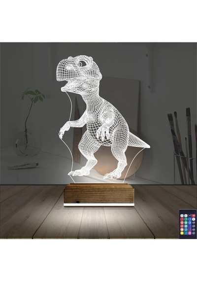 Luvivia Dinozor 3d Lamba - Masa Gece Lambası Şeffaf
