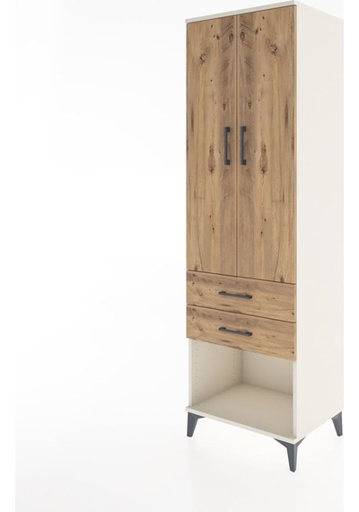 Hyperion Dolap Tek Raflı 2 Çekmeceli Tek Askılı 60x44x195 Aytaşı-çam Aytası