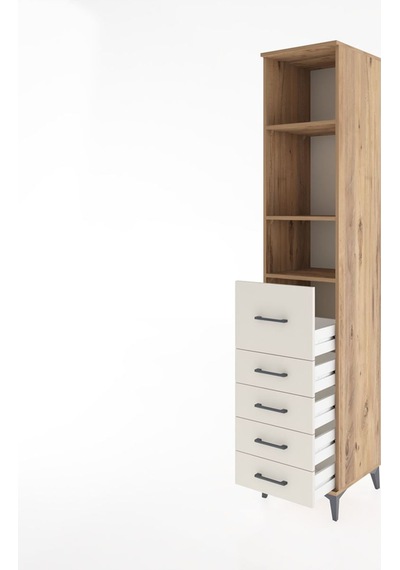 Hyperion Dolap 3 Raflı 5 Çekmeceli 44x44x221 Çam-aytaşı Çam