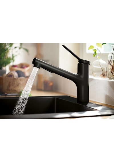 Hansgrohe Zesis M33 150 2 Jet Tek Kollu Eviye Bataryası Satin Siyah