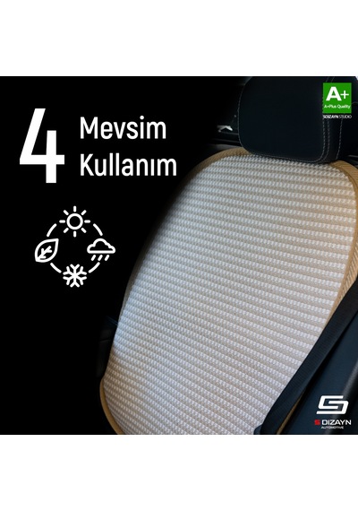 Oto Arka Koltuk Sırt Koruyucu Kılıf Krem Universal 2 Parça A+ Kalite
