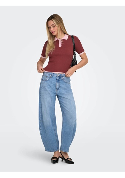 Only Onlmeddı Knitted Kırmızı Kadın T-shirt 15363165 Kırmızı