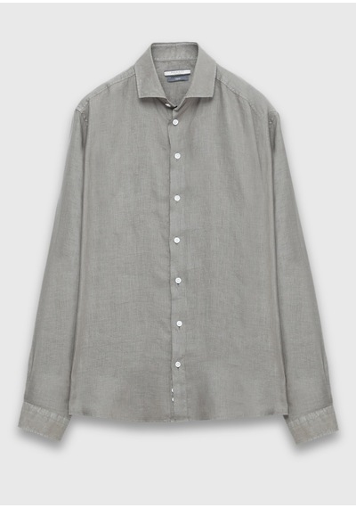 Ramsey Vizon Casual Fit Uzun Dokuma Casual %100 Keten Gömlek