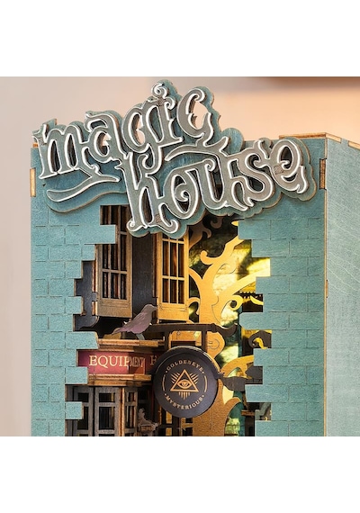 Rolife Tgb03 Magic House Kitap Köşesi Book Nook Dıy Minyatür Maket Model Seti Mini Dollhouse 3d Model Kit Detaylı Dekoratif Hobi Seti 3d Puzzle Tiny House