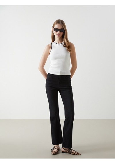 Lcw Jeans Siyah Mars Flare Kadın Jean Pantolon