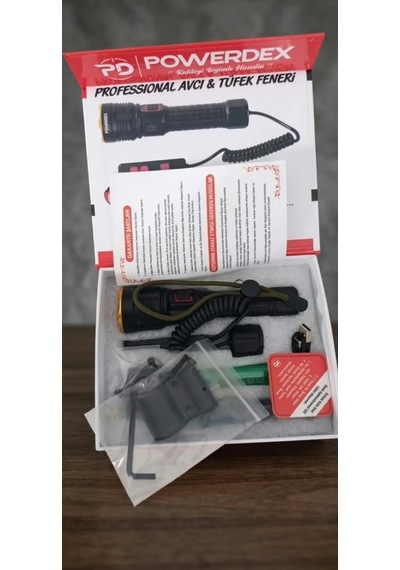 Powerdex Pd-415 Pro 20w-2000 Lümen Dijital Ekran-zoom'lu Profesyönel Avcı El-tufeg Feneri Siyah