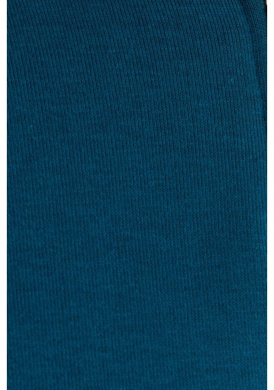 Tudors Unisex Relax Fit Rahat Kesim Pamuklu İçi Polarlı Yarım Fermuarlı İndigo Dik Yaka Sweatshirt-31449 Indigo