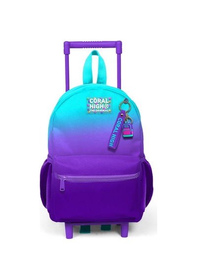 Minik Yuva Çekçekli Sırt Çantası Turkuaz Mor Renk Geçişli İki Bölmeli 24063