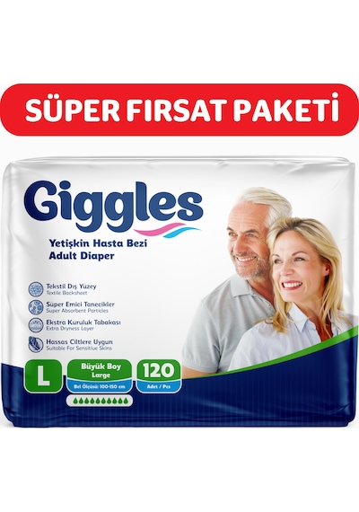 Giggles Yetişkin Bel Bağlamalı Hasta Bezi Large 4 x 30'Lu