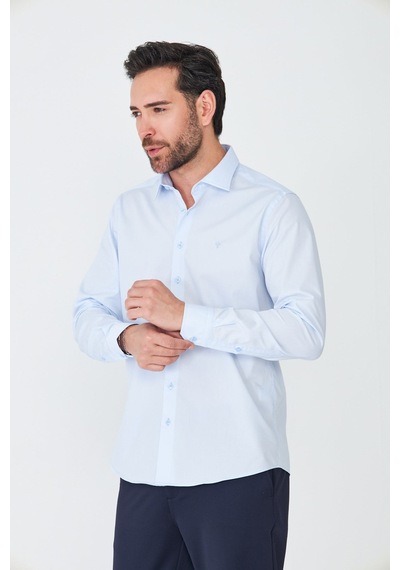 White Stone Mavi Dynamic Fit Uzun Kollu Erkek Gömlek MAVİ White Stone Mavi Dynamic Fit Uzun Kollu Erkek Gömlek MAVİ