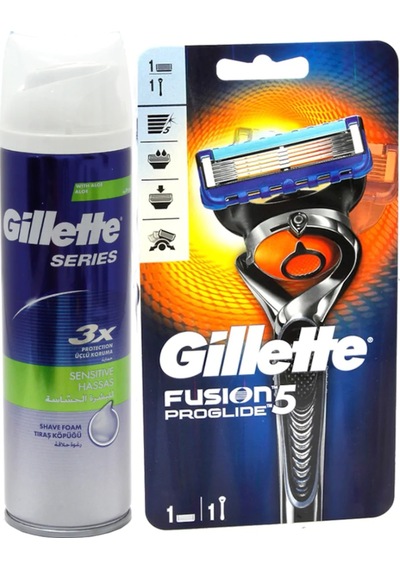 Gillette Fusion5 Proglide Tıraş Makinesi + Tıraş Köpüğü 250 ML