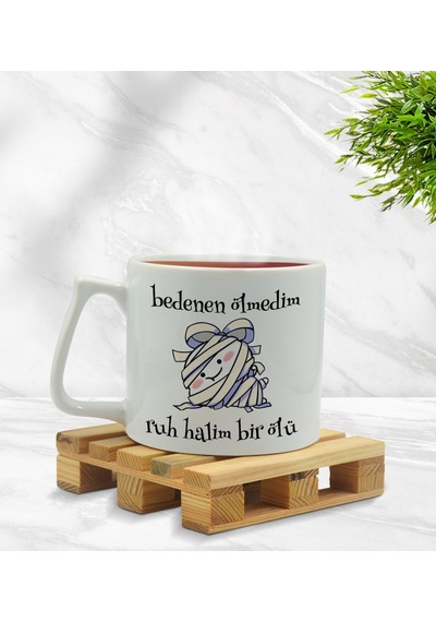 Bk Gift Ruh Halim Bir Ölü Tasarımlı Middle Beyaz Kupa Bardak