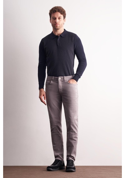 İmza Gri 5 Cep Casual Slim Fit Pamuklu 5 Cep Pantolon 1003255318 Gri