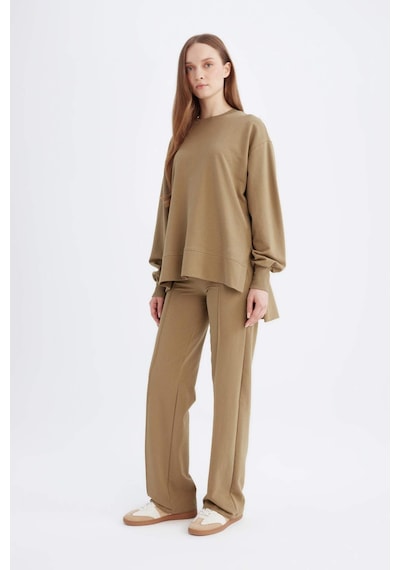 Defacto Wide Leg Geniş Bol Paça Basic Düz Sweatshirt Kumaş Eşofman Altı D4805AX24AUKH459 Haki Defacto Wide Leg Geniş Bol Paça Basic Düz Sweatshirt Kumaş Eşofman Altı D4805AX24AUKH459 Haki