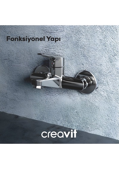 Creavit Bevel Lavabo Banyo Eviye Bataryası 3'lü Set BV1500-BV2500-BV8500 Krom