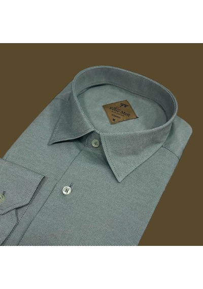 Klasik %100 Cotton Uzun Kollu Terletmeyen 4 Mevsim Gömlek Regular Kalıp Haki